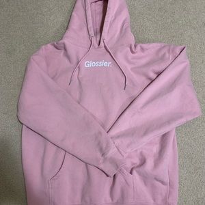 pink glossier hoodie